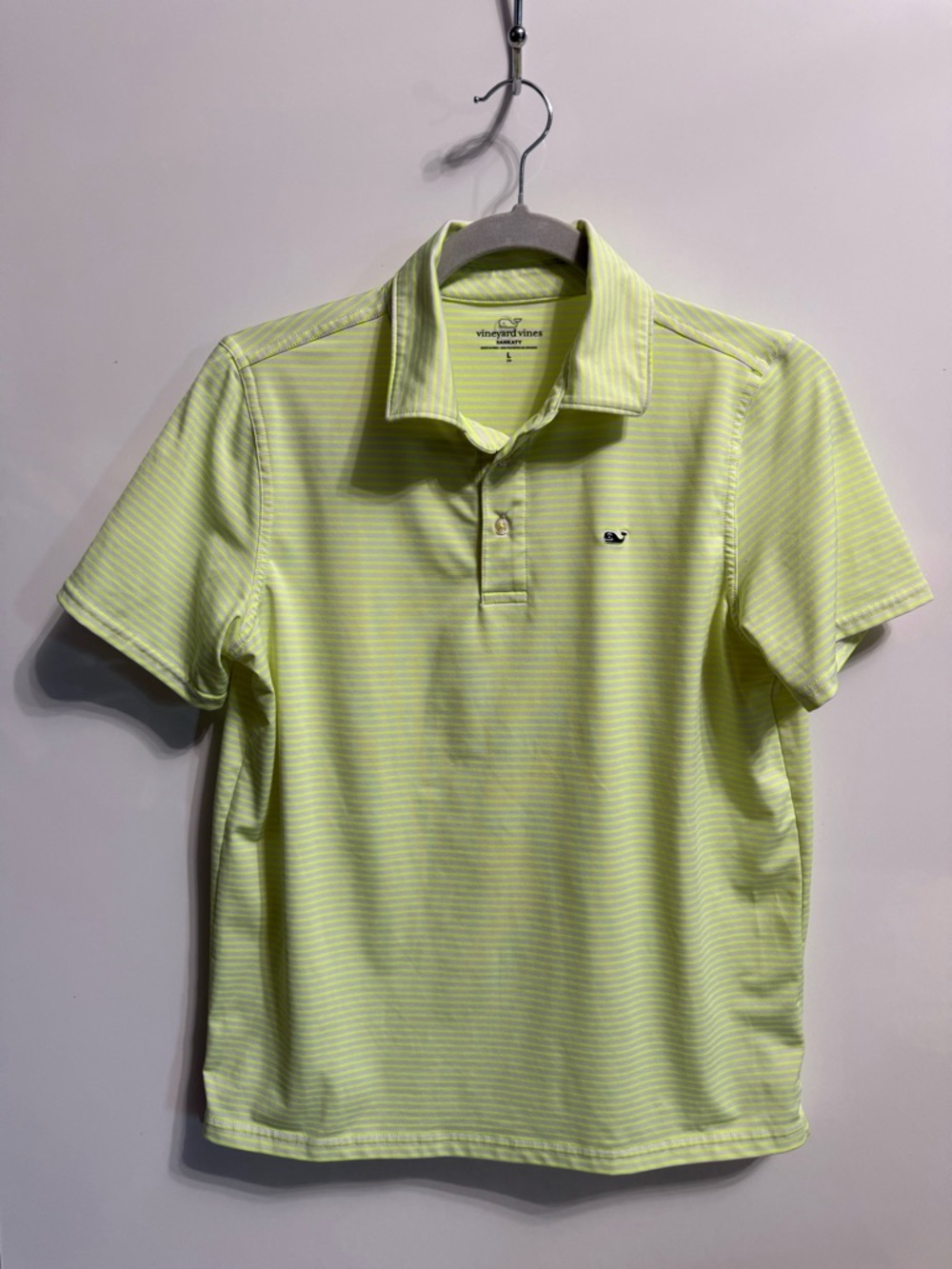 Vineyard Vines Boy's neon Yellow Striped Polo Shirt “sankaty”